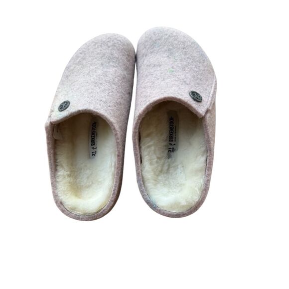 Birkenstock Girls Soft Pink Zermatt Shearling Wool Felt Slip On Clogs Size 31 13 - Picture 3 of 16